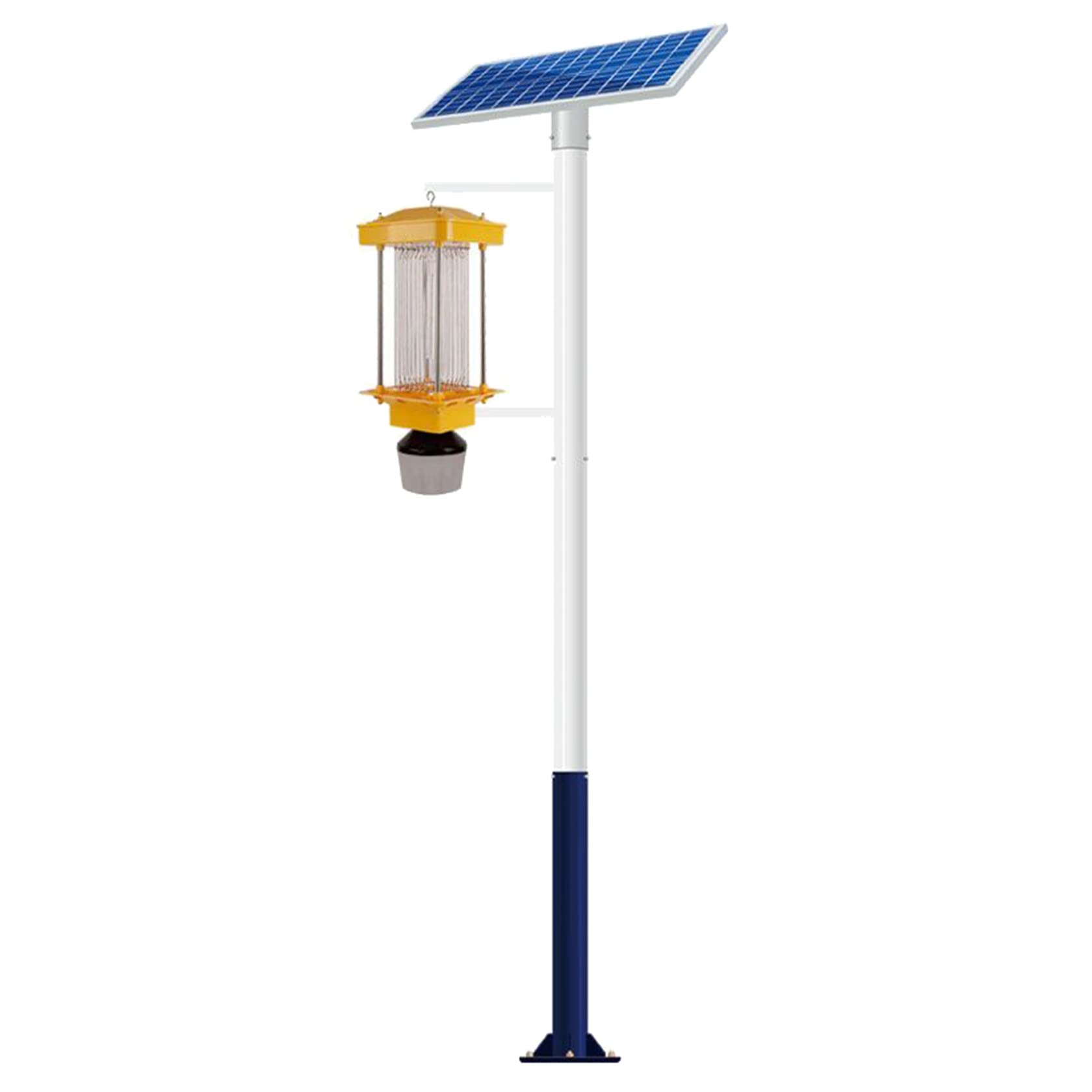 3500 V Solar-UV-Fliegenfalle für den Außenbereich, 2-in-1 vollautomatischer Insektenvernichter, 395 nm Landwirtschaftliche Schädlingsbekämpfungslampe, IPX7 wasserdicht, Mückenvernichtungslampe für
