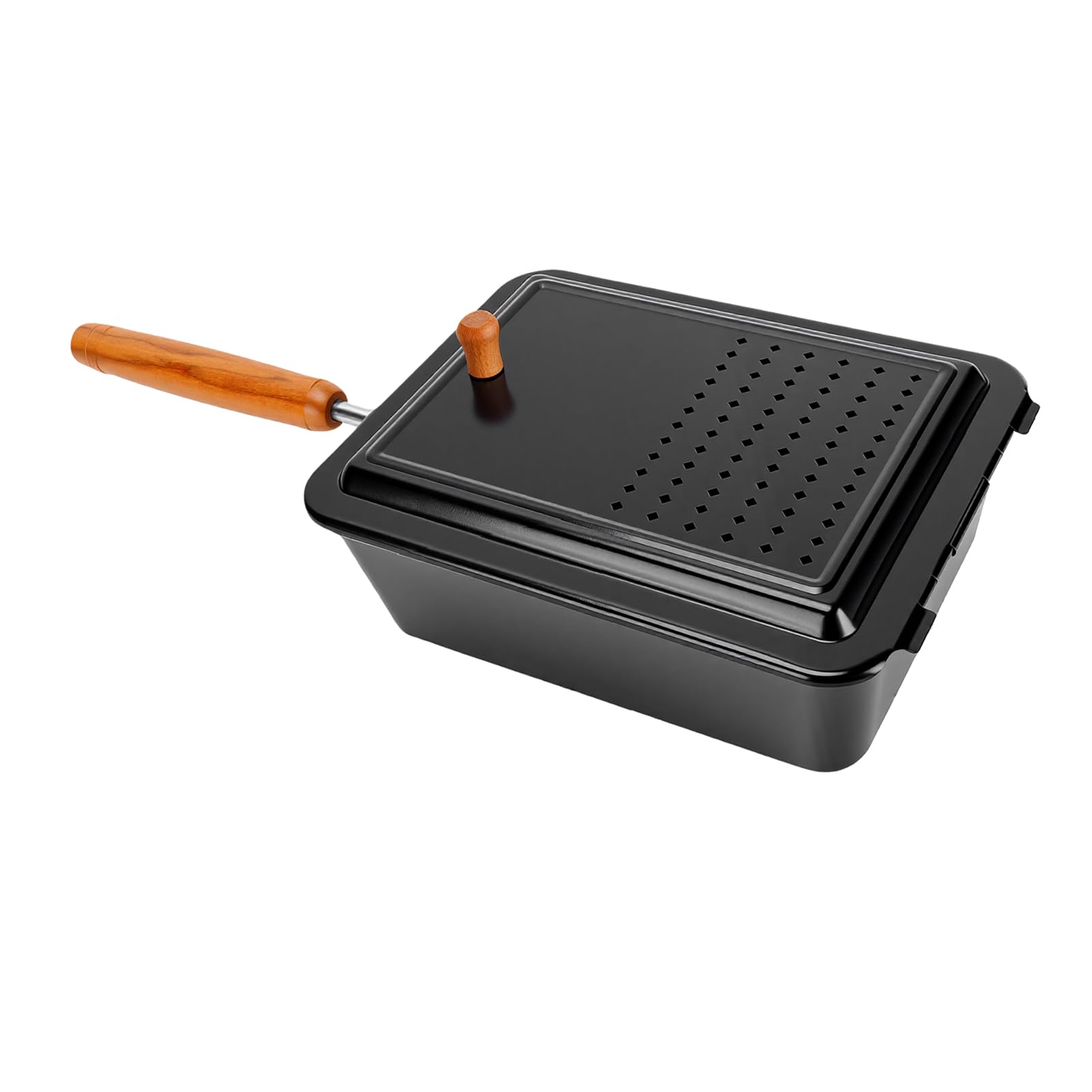 CHICIRIS Bandeja para Parrilla de Palomitas de Maíz, Máquina para Hacer Palomitas de Maíz con Estufa de Hierro de Primera Calidad con Revestimiento Antiadherente y de Madera de 42 Cm,
