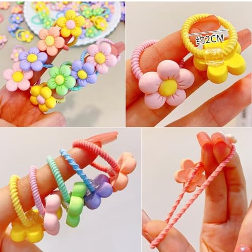 cuhair Haarschmuck für kleine Hunde, Cartoon-Schleife mit Gummiband für Mädchen, Welpen, Teddy, Malteser, Yorkshire, Langhaar, zotteliger Hund, 5 Farben, 10 Stück (5 Paar)