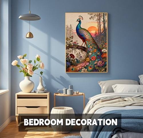 TINDAY Peacock Paint by Numbers Kit for Adults Beginner Retro Easy Paint by TINDAY - Used condition - Image 3
