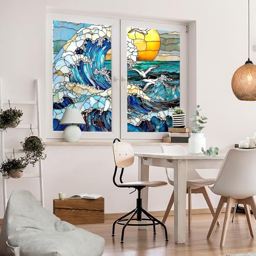 Vinilo Decorativo para Ventana Abstract Ocean 2 Piezas miniatura 5