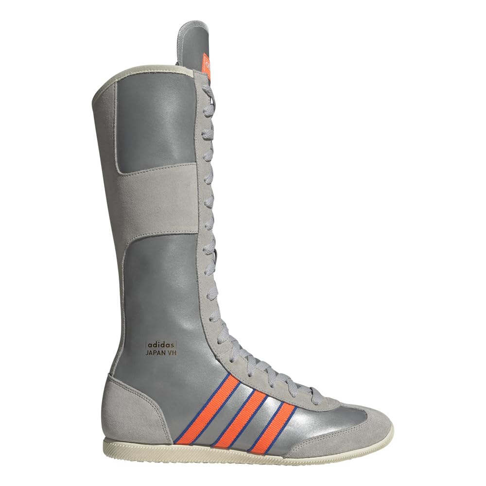 adidas Womens Originals Japan Round Toe Lace Up Casual Boots Knee High - Grey Orange