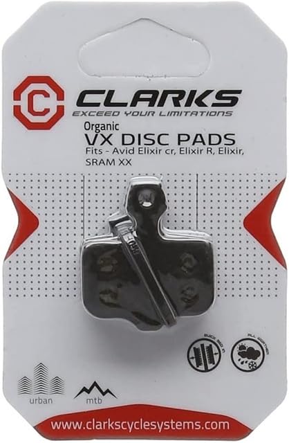 Clarks Organic Disc Brake Pads for Avid Elixir Cr/Elixir R/Elixir, SRAM Xx, Spring Inc.,Black