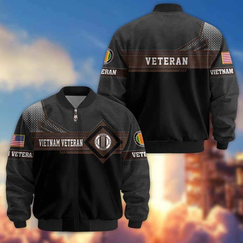 Vietnam Veteran Motorcycle Jacket - Military Jacket, Premium Waterproof Coat, Veterans Day Gift, Full Size S - 6XL