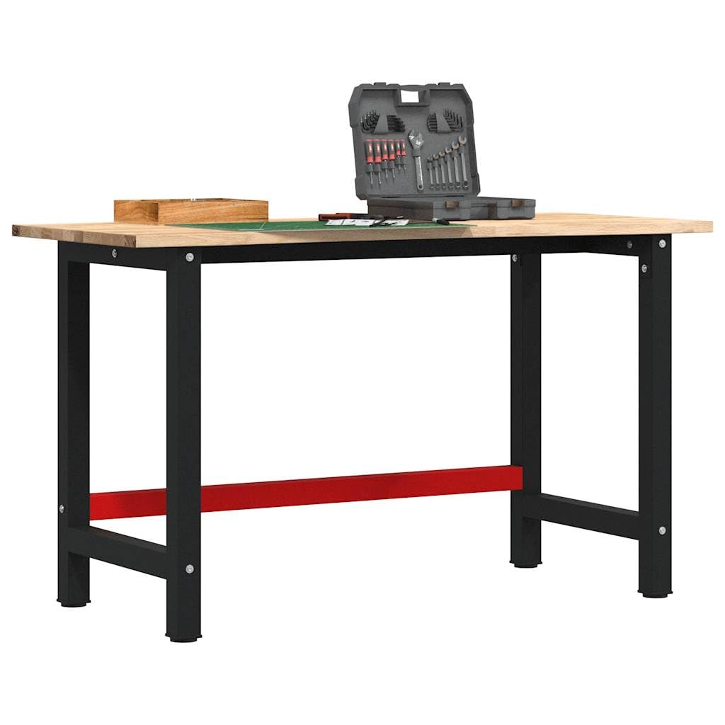SKM Banco de Trabajo Madera Maciza de Roble 140x60x81,5 cm,Bricolaje,Accesorios de Bricolaje,Organización y Almacenamiento de Herramientas,Mesas de Trabajo,Marrón,25.65 kg,3309675