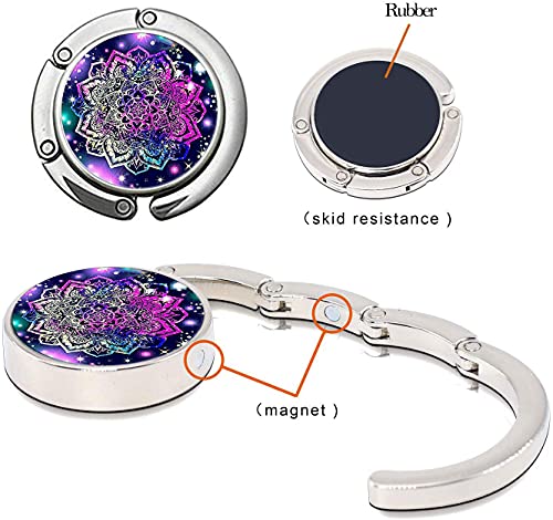 Image of Bosketo Foldable Purse Hook Womens Bag Table Hanger Collection Desk Hooks for Purse (3pack Mandala-Hook)