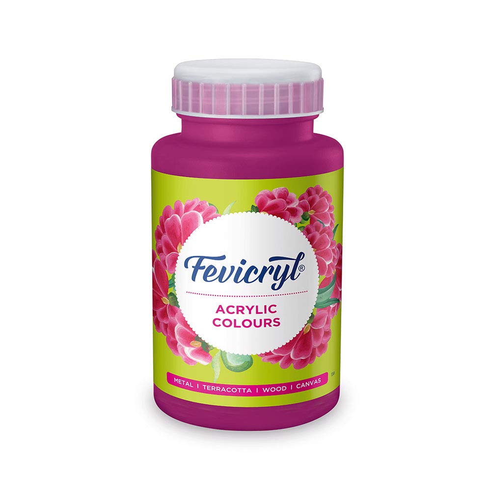 Fevicryl Pidilite Acrylic Colour for Art and Craft Paint, Canvas, Wood, Leather, Earthenware, Metal (Deep Brilliant Pink, 500 Ml) (B07GS2HCYR) Amazon Price History, Amazon Price Tracker