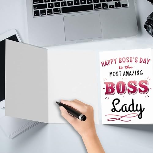 Miniatura 5 de Tarjeta única del día del jefe para la dama jefa, precioso regalo del día del jefe para líder, regalos divertidos para mujeres, feliz día del jefe