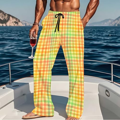 Mens Pajama Pants Plaid Cozy Pants Baggy Lightweight Pjs Trousers Comfy Casual Sleepwear Lounge Pants Sweatpants2