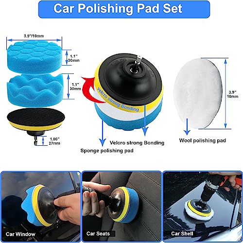 27Pcs Car Wash Cleaning Kit with Foam Gun, Car Detailing Kit, Auto Detail Supplies Tools With Wheel Drill Brush Set, Car Polishing Kit, Car Detailing Brush Set for Tires, Wheels, Interior & Exterior - Image 6