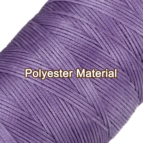 Hilo encerado para cuero 0.8 mm, 270 yardas, poliéster morado miniatura 4