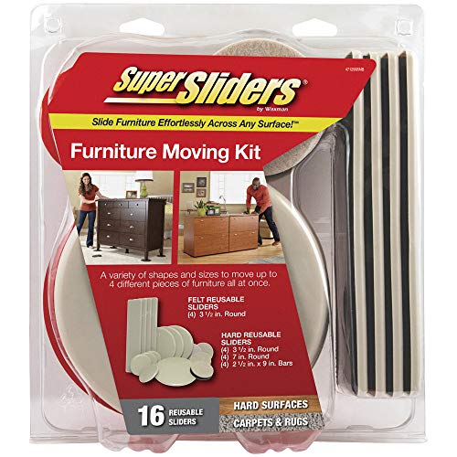 Super Sliders Assorted Reusable Furniture Sliders, Beige (16 Pack) #TOP6