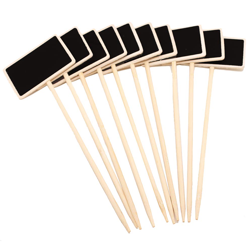 20 Pcs Mini Wood Chalkboard Stakes Gardening Plant Tags Markers Plant Labels Decorative Signs Place Cards
