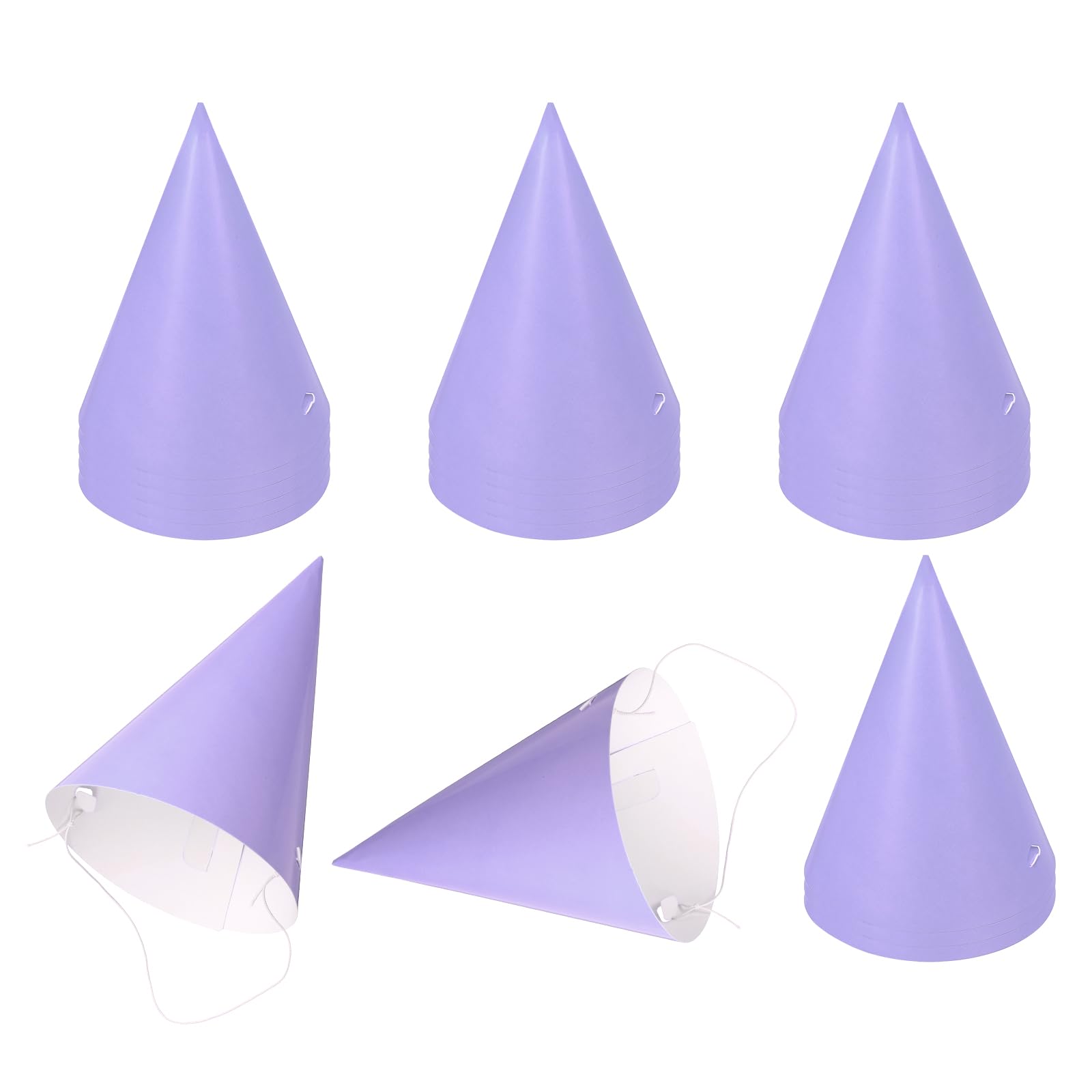 sourcing map 20Pcs Mini Birthday Party Hats, Colorful Paper Party Hat, Adjustable Cone Caps Birthday Decorations for Stuffed Animals Adults Parties Supplies Wedding Celebration, Purple
