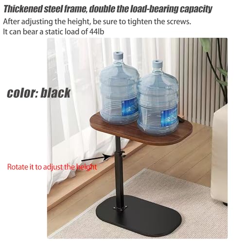 Image of Pedestal Adjustable C Shaped End Tables for Small Spaces Side Table，Desktop can Turn 360 and The Height of The Sofa Side Table can be Adjusted