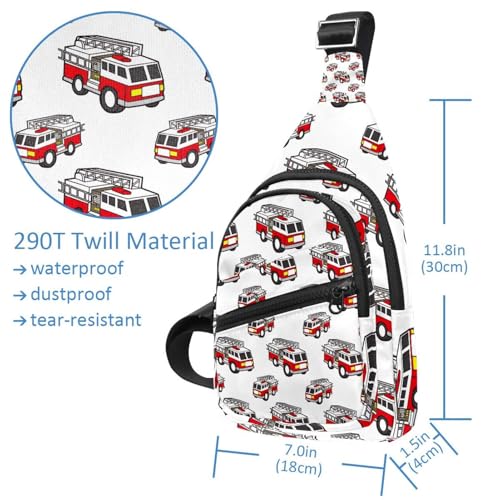 Mochila cruzada de gran capacidad con cremallera y diseño multicolor Fire Engine 4