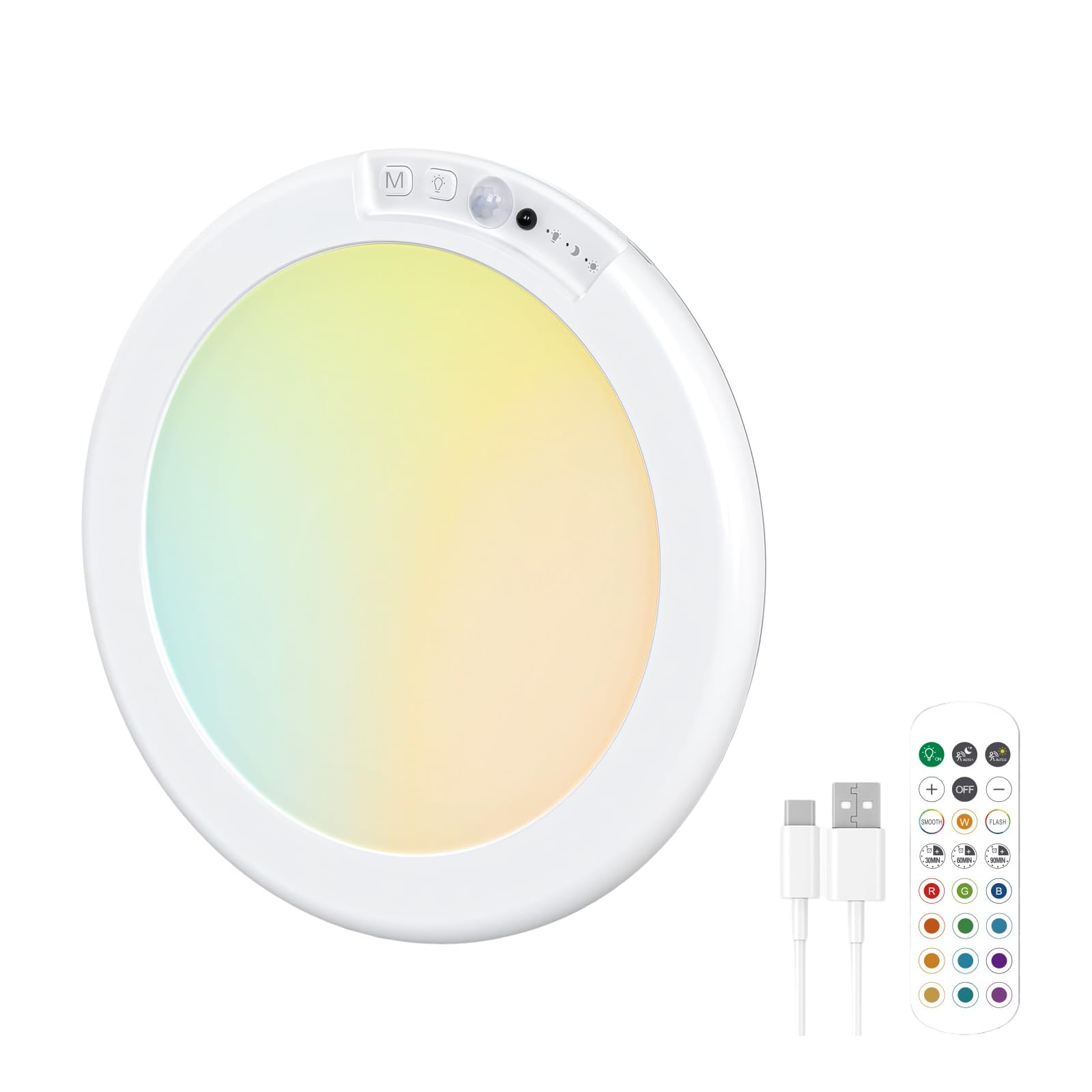 Hsioluted C Portable Eiling Lamp With Motion Activated Sensors Battery Operated Eiling Light For Loset Shed Battery Operated Led Lamp Timer Function Portable Fixture Human Body Detection