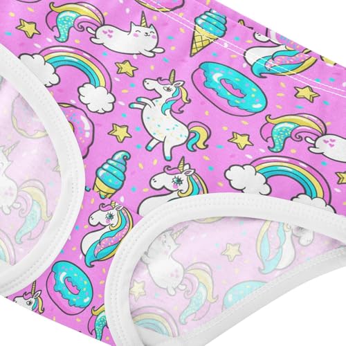 Wusikd Unicorn Girls' Underwear Cotton Donut Rainbow Girls Briefs Soft Toddler Underwear 6T4