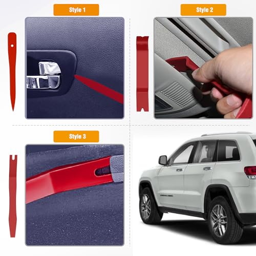 GOOACC 6PCS Auto Trim Removal Tool Kit No-Scratch Pry Tool Kit for Car Audio Dash Door Panel Window Molding Fastener Remover Tool Kit-Red by GOOACC - Image 5