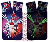 Marvel Spidey Kinderbett Bettwäsche Set 100x135 cm + Kissenbezug 40x60 cm, 100% Baumwolle | Nachtleuchtender Stil Babybettwäsche Set | Perfekt für Kleinkinder