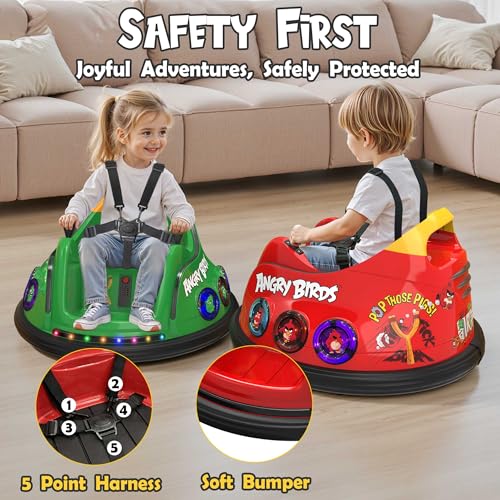 Image of ANPABO 12V Bumper Car for Toddler, w /Remote Control, 360 Spin, Red