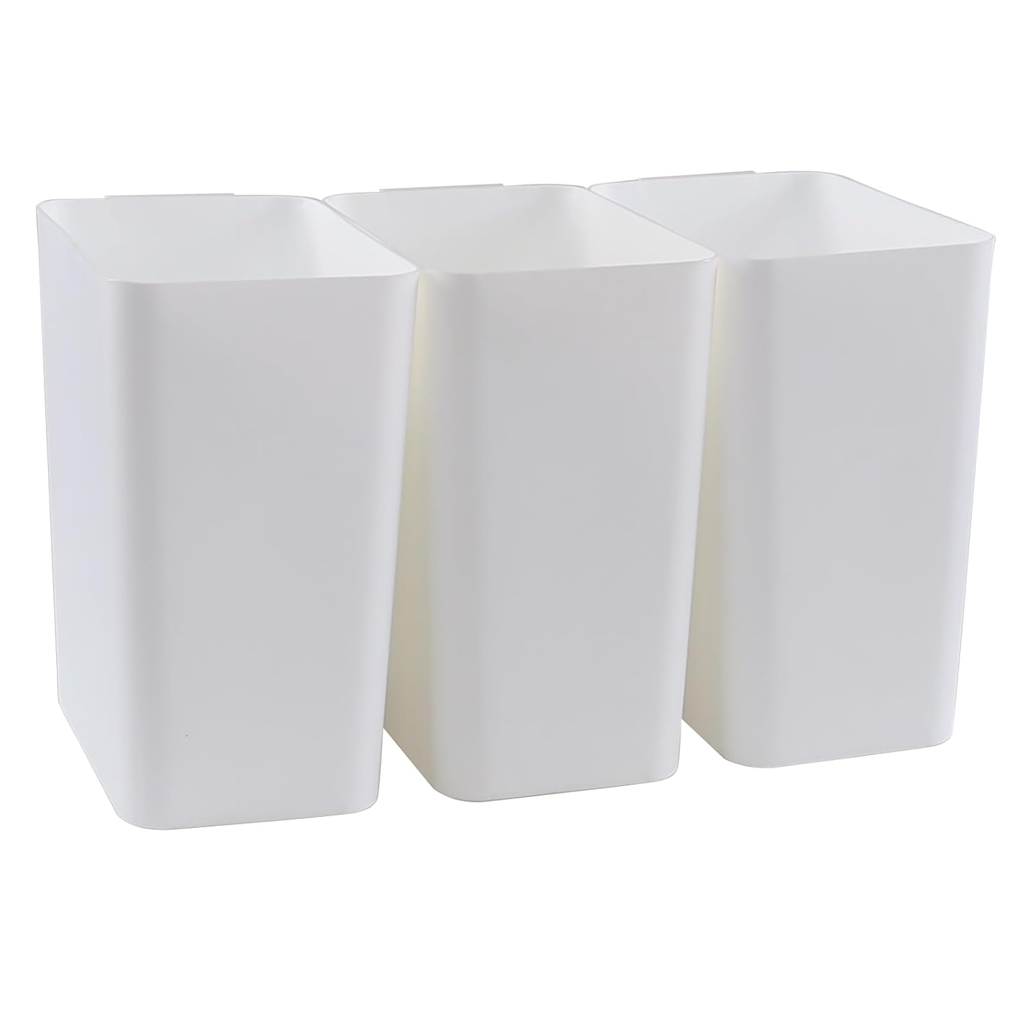 Xyskin 4.5 Gallon Plastic Garbage Bin, Deskside Wastebasket, Waste Can, Black, 3 Pack