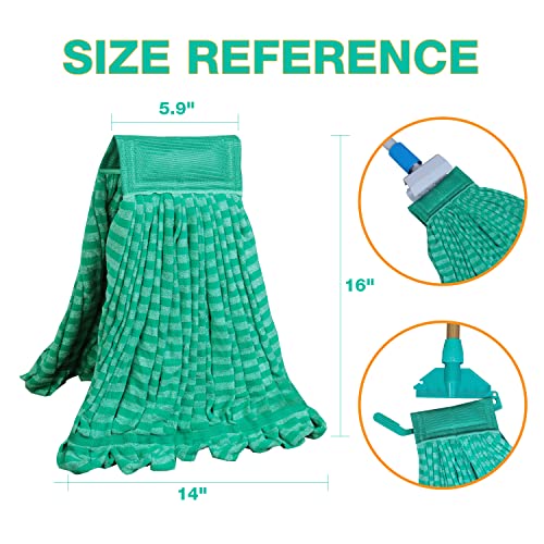 Image of 2 Pack Microfiber Tube Mop Head Replacement: Commerical Wet Mop for Floor Cleaning, Ultra-absorbent, Quick-dry and Universal Scratch Free Looped End Mopheads,ATDSS76011TG
