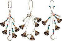 Vista 1 de OLYCRAFT 3 Pcs Witch Bells & Keychain Hangers - Moon Key Wiccan Bells Decor with Wood Beads Wind Chimes for Home Decor - 11.8 Inch