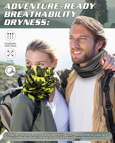 Image of Cuffbow 12 Pack Neck Gaiters Face Mask Balaclava for Men Women Cooling Neck Gaiter Summer UV Protection Scarf