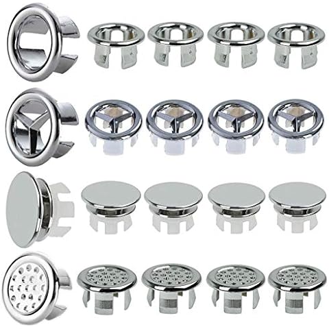 20 Pcs Sink Overflow Cover Round Basin Overflow Drain Cap Sink Overflow Ring for Bathroom Kitchen Cover