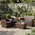 Seogwisam 4 Piece Patio Furniture Set,Outdoor Wicker Conversation Sets,Rattan Sectional Sofa w/Coffee Table,Seat Cushions for Backyard Porch Garden Poolside (Gray/Blue)