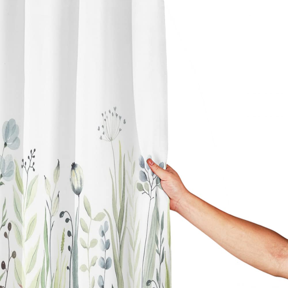 Duschvorhang Mit Aquarell-Blumenmuster – 183x183 Cm, Wasserdicht, Inkl. 12 Haken
