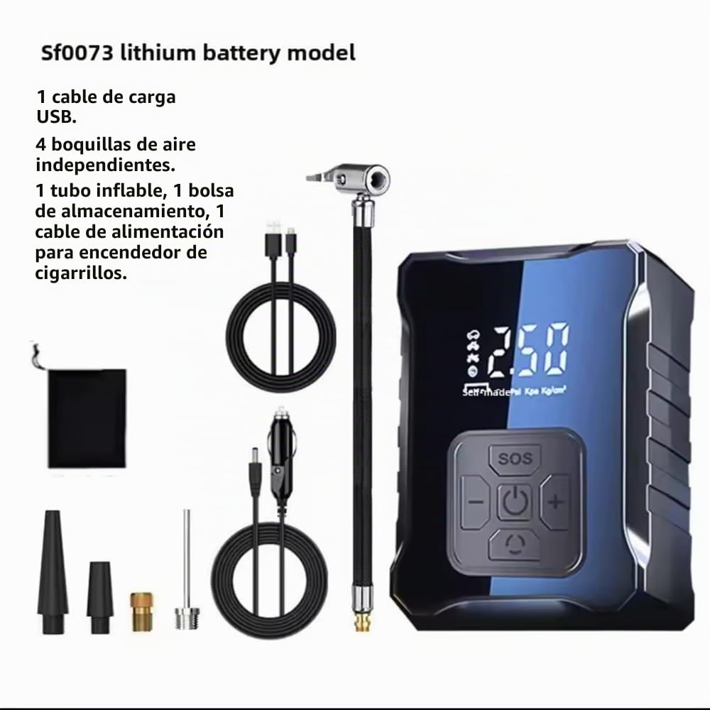 kit de reparación de neumáticos de automóviles 37 piezas + Compresor Aire Coche, Compresseur Air Portatif, neumático pinchado Meche para automóviles, motocicletas, camiones, ATV - Pack YIJIA