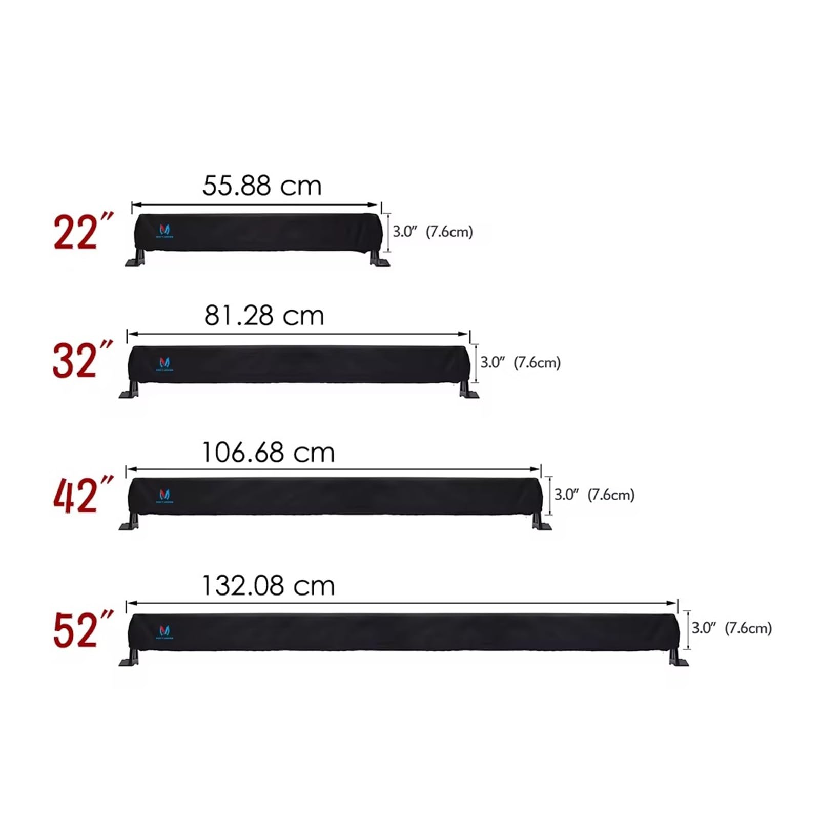 22 "32" 42 "52" Cubierta de Nailon de Ajuste Universal for Coche Barra de luz LED Curvada Recta Bolsa Protectora Premium for Engranajes(1pc 42 Inch Cover)