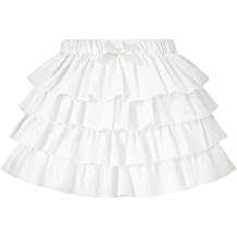 Neutocd Toddler Girls Skirt 4-Layer Ruffle Skort for School Summer Built in Shorts Cotton Skirts for Girls 18M-6Y