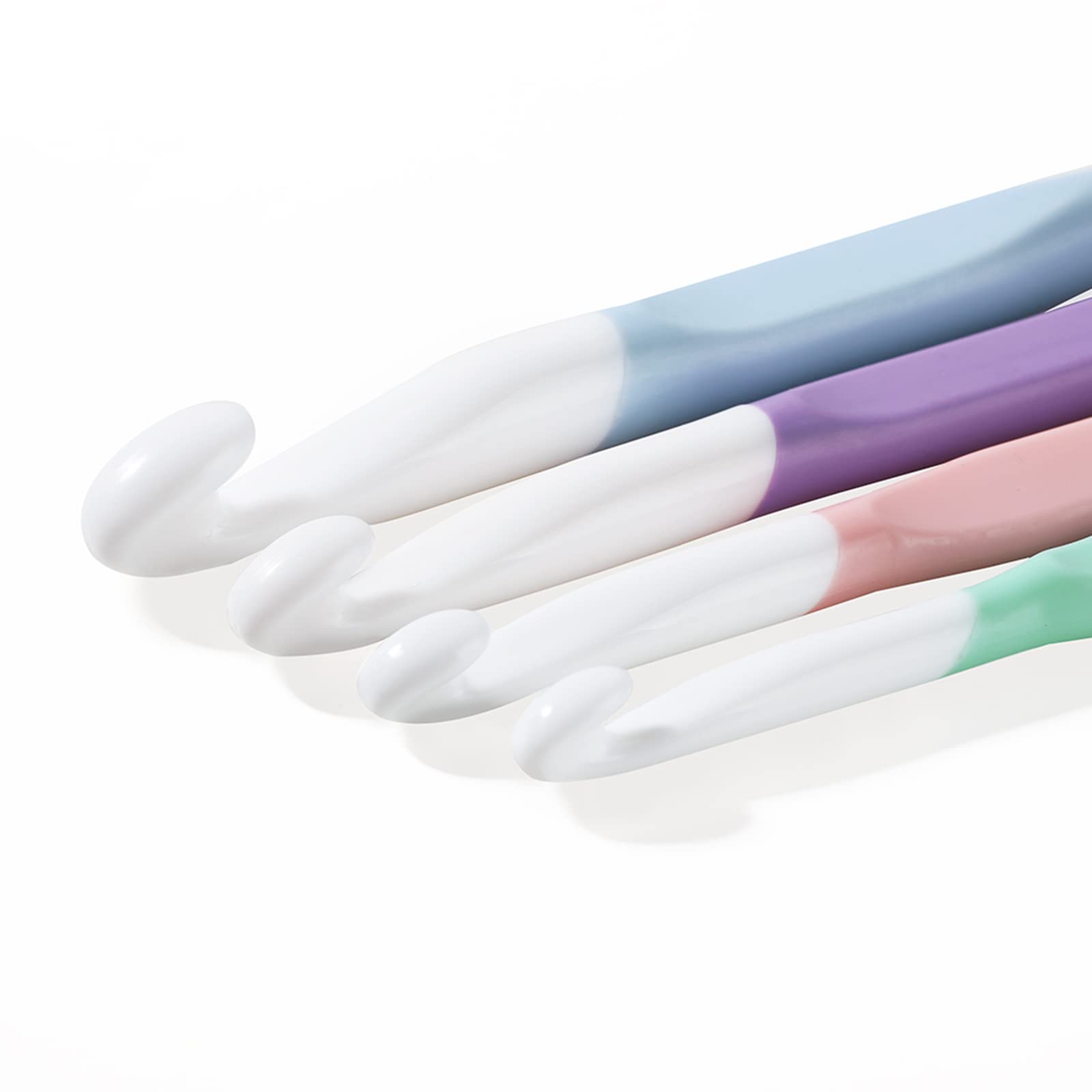 Lot De 5 Crochets à Tricoter En Plastique ABS - Tailles 8, 10, 12, 15, 20 Mm - Poignée Ergonomique Longue Pour Arthrite