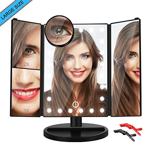 Makeup Mirror Vanity Cosmetic Led Lighted Trifold Larger