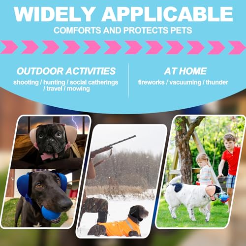 Image of PROHEAR Ungrade GEL Pads Dog Ear Muffs Hearing Protection for Dogs, NRR 28dB for Thunder, Hunting, Tourism,Small - Blue
