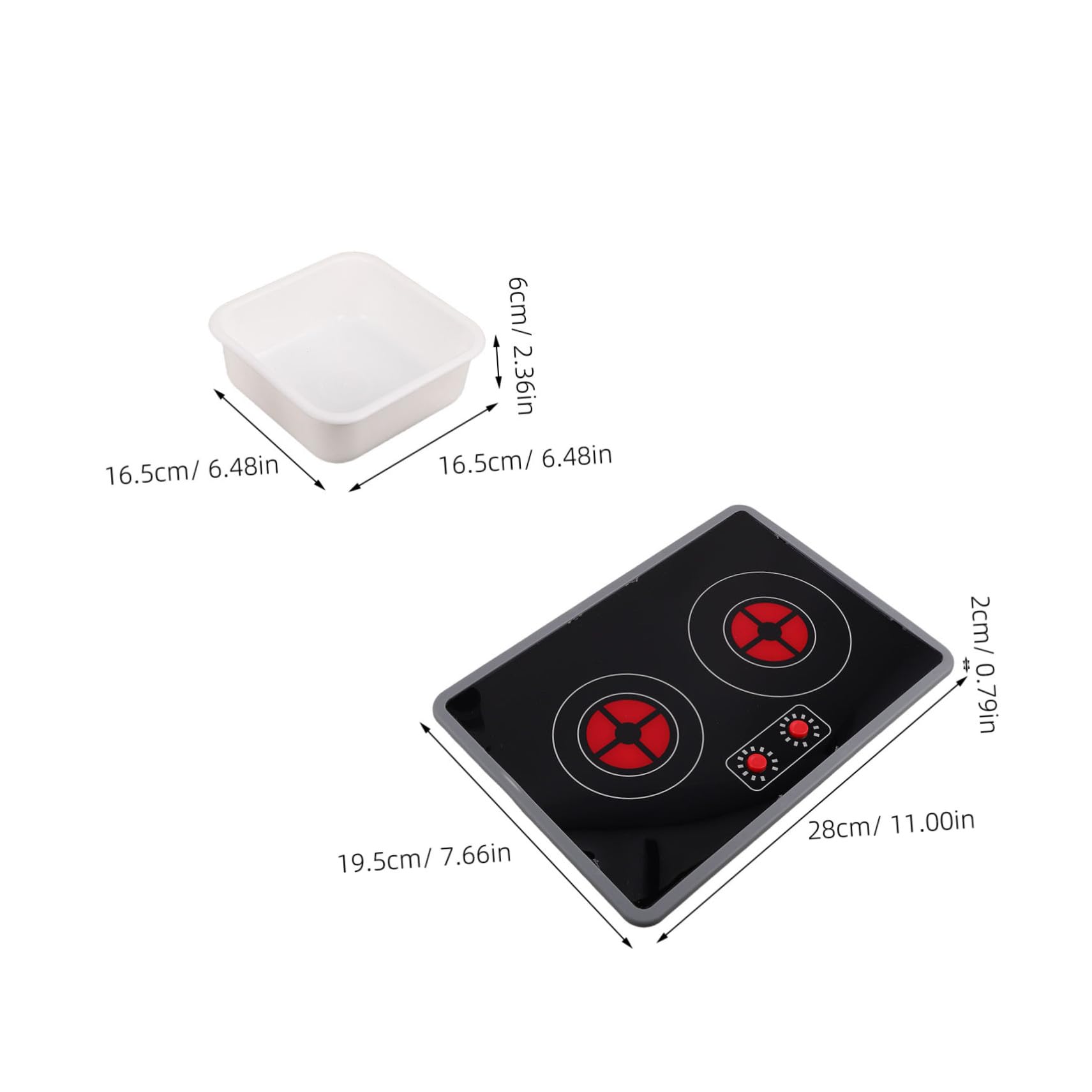 3 Accessori Gioco Cucina in Plastica Resistente con Piano Cottura Induzione Elettronico Lavello Quadrato e Rubinetto con e Suoni Realistici Giocattolo Portatile per Bambine