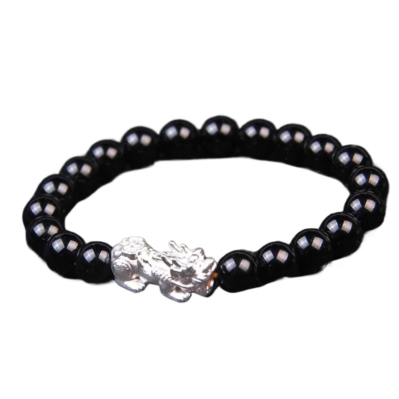 Nzpost Women's Black Crystal Bracelet,Agate Bracelet, Wealth Bracelet Sterling Silver Bracelet Pixiu Bracelet For