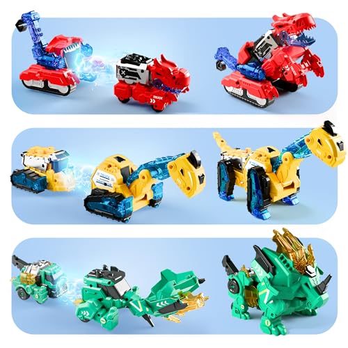 Image of iPlay, iLearn Kids Dinosaur Transform Robot Toy Magnetic Transforming Truck