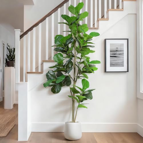 Jocoevol 7ft Faux Fiddle Leaf Tree with Planter