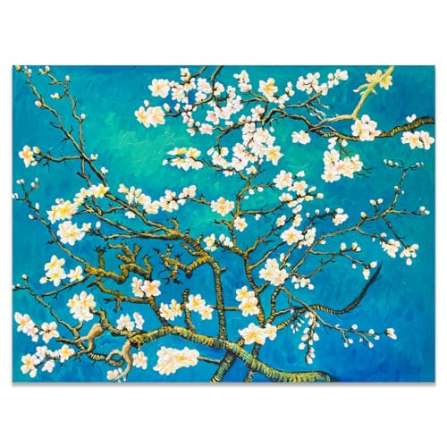 Fokenzary Peint À La Main Fleur D'amande Reproduction de Vincent Van Gogh Illustration Célèbre Peinture Sur Toile Abstraite Moderne Pour Le Salon...