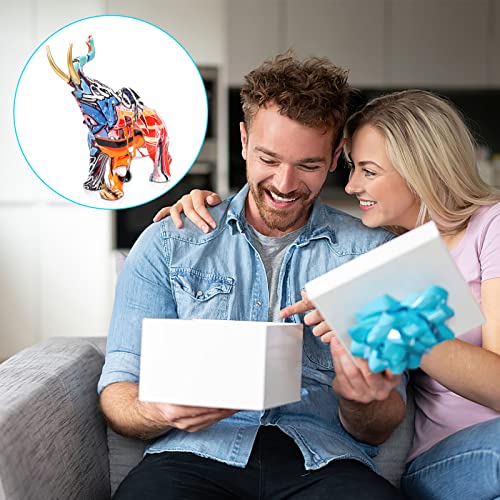 Wodine Elephant Decor Colorful Elephant Statue, Graffiti Elephant Sculptures Home Decorations For Living Room, Modern Art Elephant Ornament Table Bedroom Kitchen Office Shelf Decor Animal Figurines #TOP5