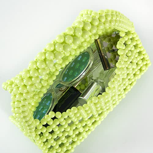Image of YUSHINY Candy Color Acrylic Beaded Hollow Handbag Evening Clutch Triangle Bags for Wedding Party | Acrylic