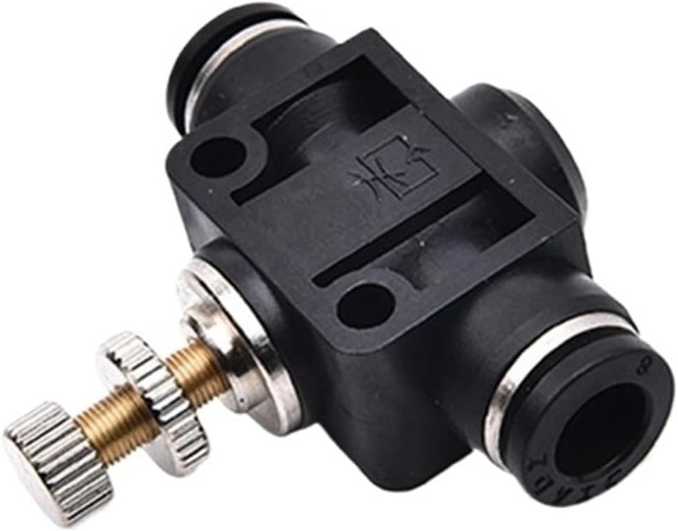 1pcs Black DSA 4 6 8 10 12MM OD Tube Flow control Throttle valve Pneumatic Fittings Pneumatic type speed control connector(8mm OD Hose)