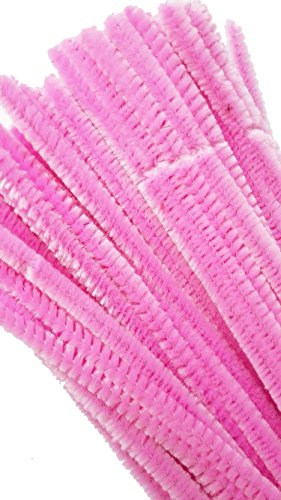 Caryko Super Fuzzy Chenille Stems Pipe Cleaners, Pack Of 100 (Pink) #TOP1