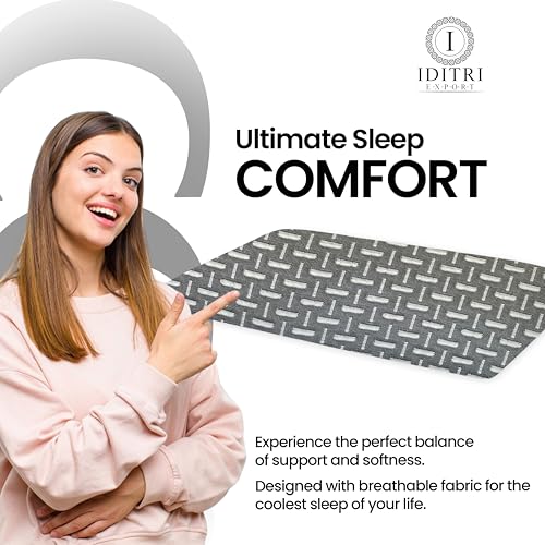 Image of Ultra Slim Sleeping Pillow, Gray Geometric Memory Foam for Spinal Health, Breathable Jacquard Fabric Cover, Orthopedic Bedding for Stomach and Back Sleepers, Aligned Spine,55x40x5 cm