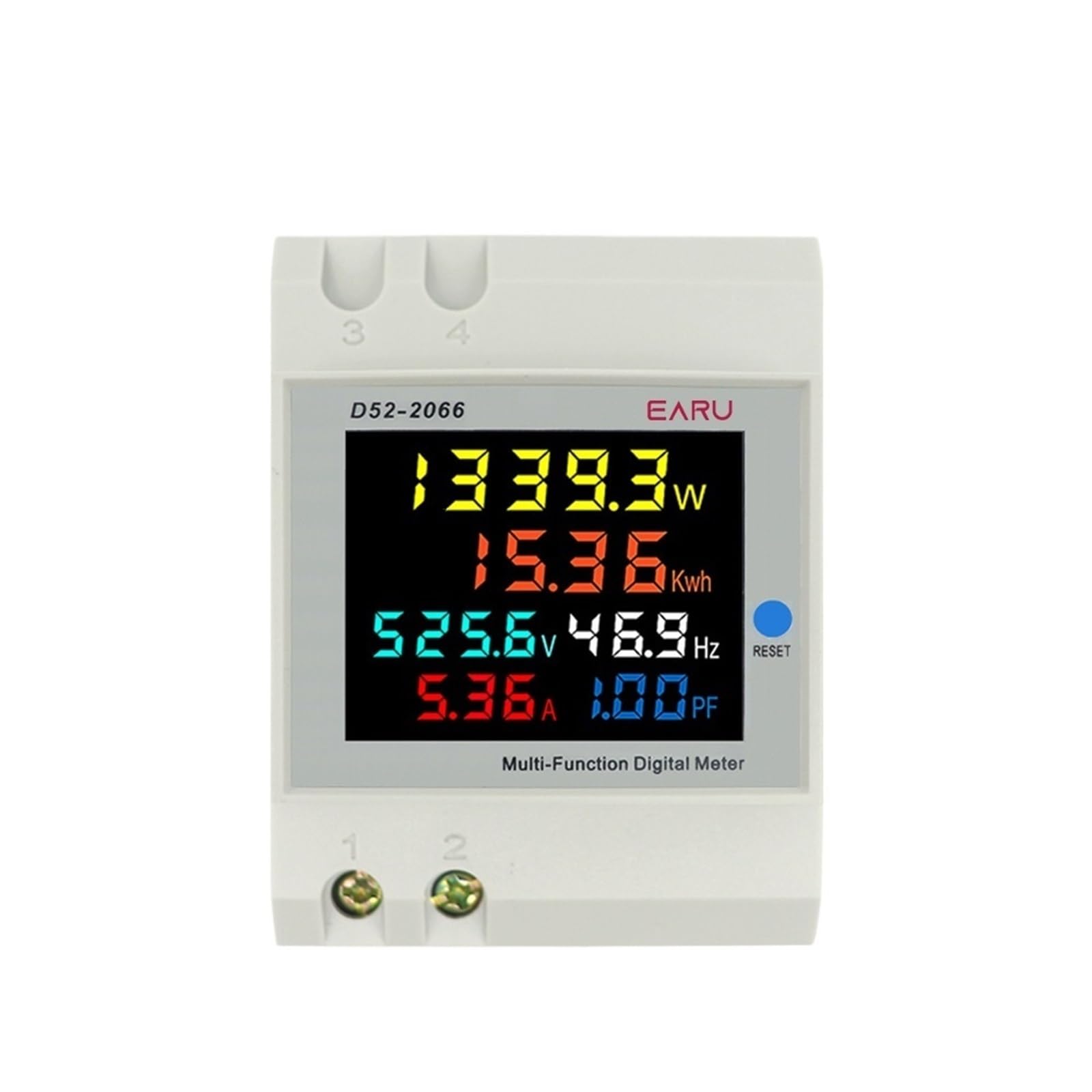 6IN1 Din Rail AC Monitor 110V 220V 380V 100A Voltage Current Power Factor Active KWH Electric Energy Frequency Meter D52-2066(Built-in CT,AC 250-450V)