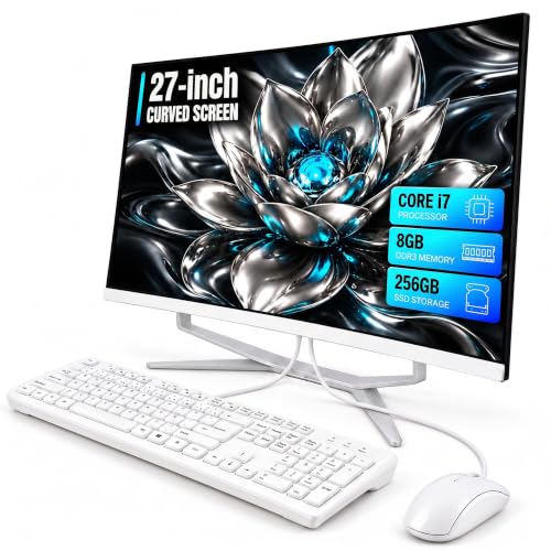 Image of All-in-one PC, 27 Curved FHD Screen, -5~15 Adjustable Display, Ultra Slim